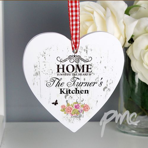 Personalised Shabby Chic Wooden Heart Decoration
