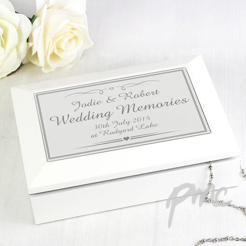 Personalised Silver Elegant Wooden Jewellery Box