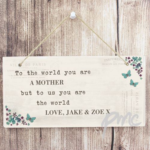 Personalised Forget me not Wooden Sign