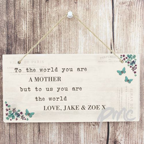 Personalised Forget me not Wooden Sign