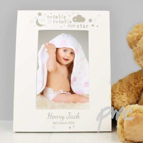 Personalised Twinkle Twinkle 4x6 White Wooden Frame