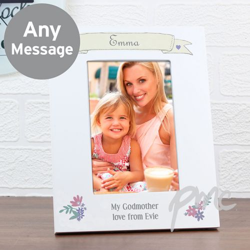 Personalised Garden Bloom 4x6 White Photo Frame