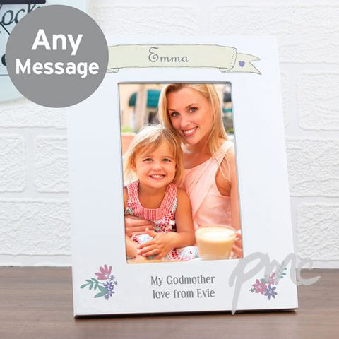 Personalised Garden Bloom 4x6 White Photo Frame