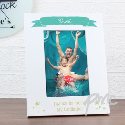 Personalised Shining Star White 4x6 Photo Frame