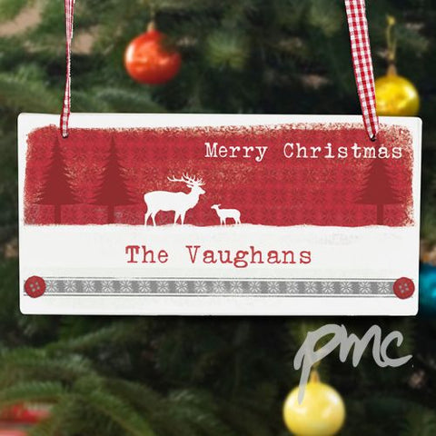 Personalised Reindeer Wooden Sign