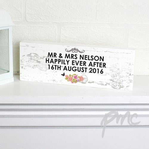 Personalised Shabby Chic Wooden Block Sign