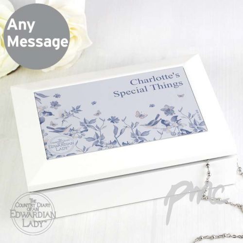 Personalised Country Diary Blue Blossom Jewellery Box