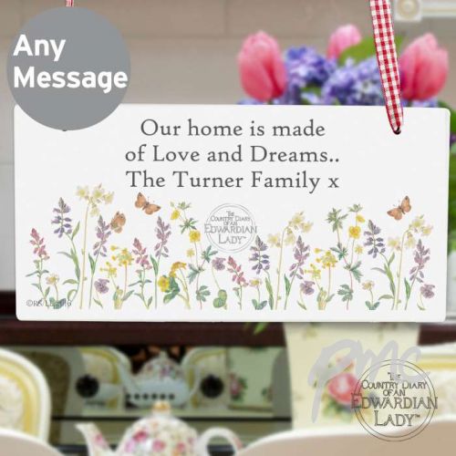 Personalised Country Diary Wild Flowers Wooden Sign