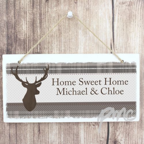 Personalised Highland Stag Wooden Sign