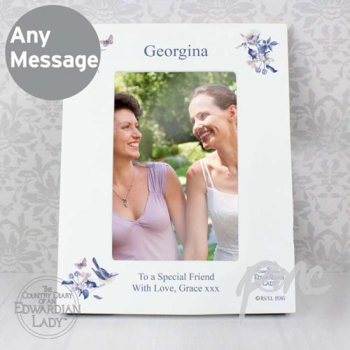 Personalised Country Diary Blue Blossom 4x6 Photo Frame