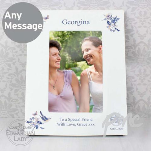 Personalised Country Diary Blue Blossom 4x6 Photo Frame