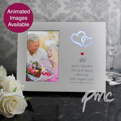 Personalised Red Hearts 4x6 Light Up Frame
