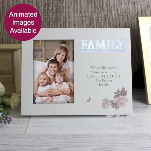 Personalised Family Floral 4x6 Light Up Frame