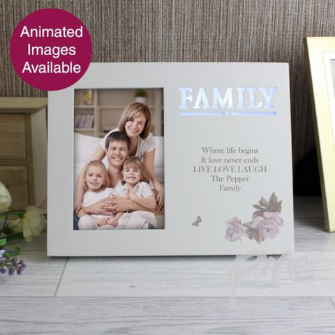 Personalised Family Floral 4x6 Light Up Frame