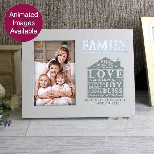 Personalised Family Typography 4x6 Light Up Frame