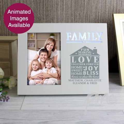 Personalised Family Typography 4x6 Light Up Frame