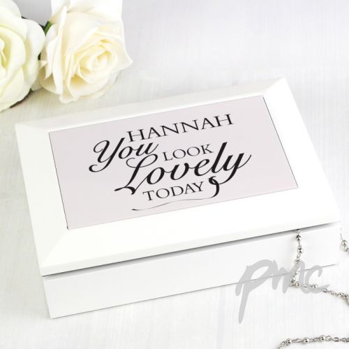 Personalised You Look Lovely Jewellery Box