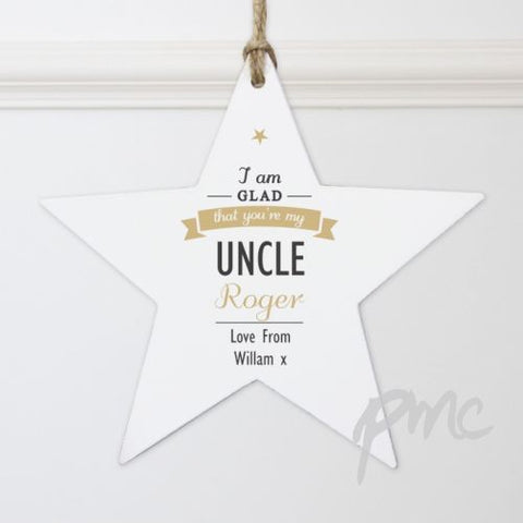 Personalised I Am Glad... Wooden Star Decoration