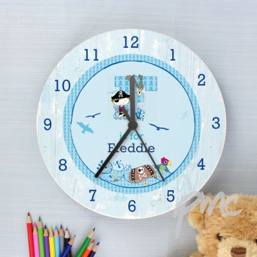 Personalised Pirate Shabby Chic Large Wooden Clock