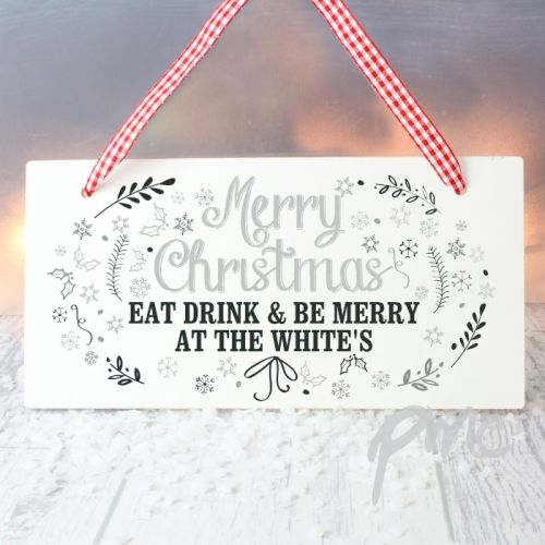 Personalised Christmas Frost Wooden Sign