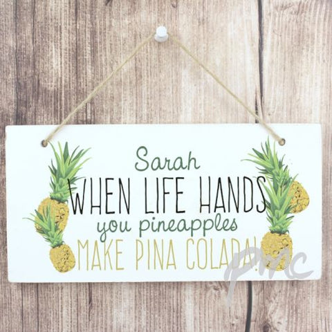 Personalised Pineapple Wooden Sign