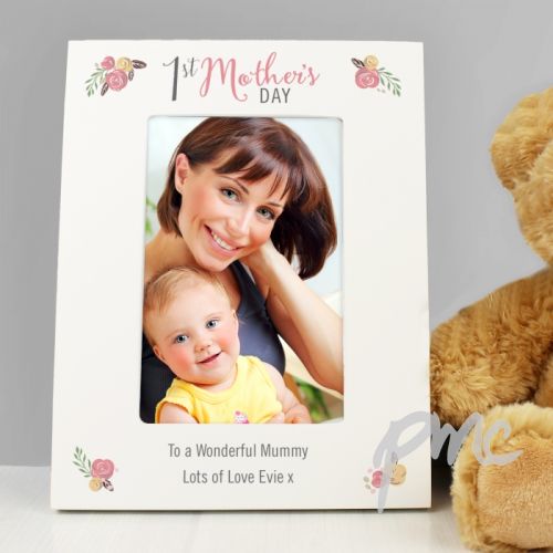 Personalised Floral Bouquet 1st Mothers Day 4x6 Photo Frame