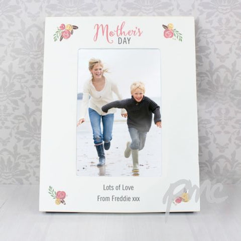 Personalised Floral Bouquet Mothers Day 4x6 Photo Frame