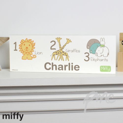 Personalised Miffy at the Zoo Wooden Block Sign
