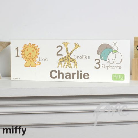 Personalised Miffy at the Zoo Wooden Block Sign