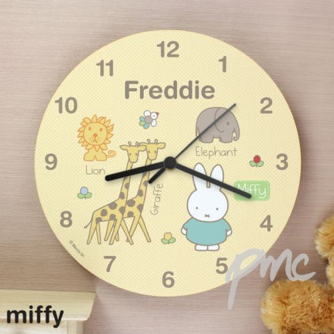 Personalised Miffy at the Zoo Wooden Clock