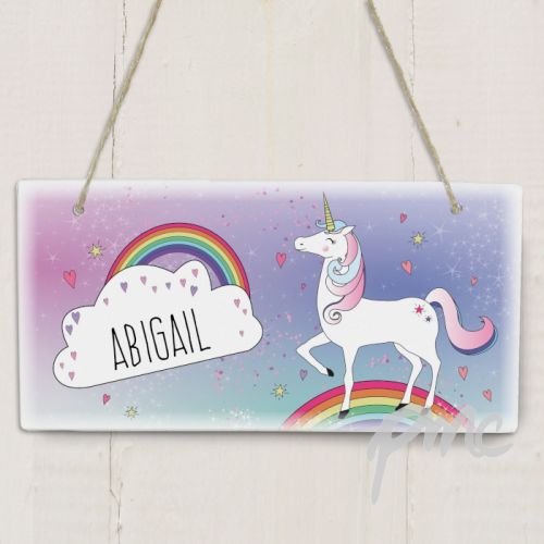 Personalised Unicorn Wooden Sign