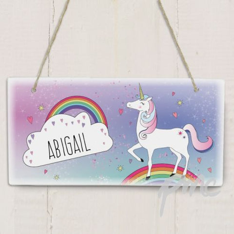 Personalised Unicorn Wooden Sign