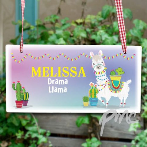 Personalised Llama Wooden Sign