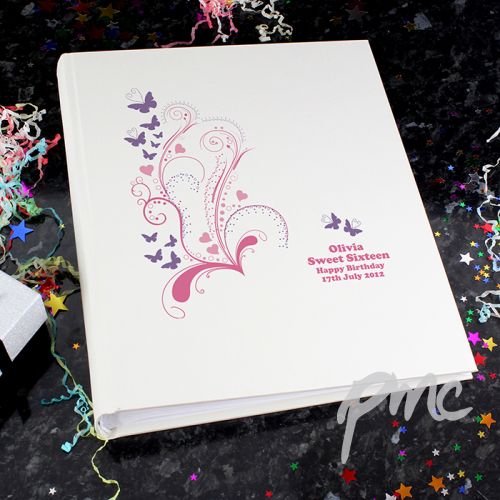 Personalised Pink Butterfly Swirl Traditional Album