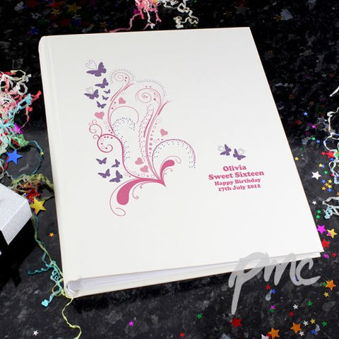 Personalised Pink Butterfly Swirl Traditional Album