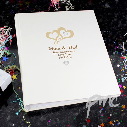 Personalised Love Hearts Silver Traditional Album