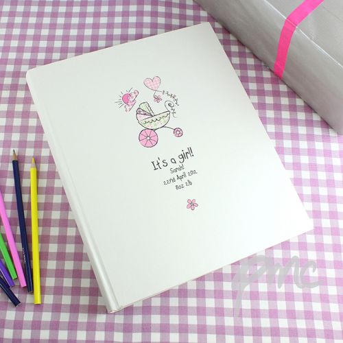 Personalised Whimsical Pram Traditional Album