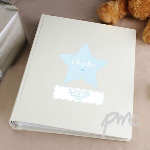 Personalised Stitch & Dot Baby Boy Album with Sleeves