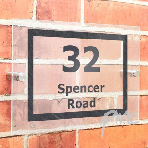 Personalised Marble Acrylic House Sign