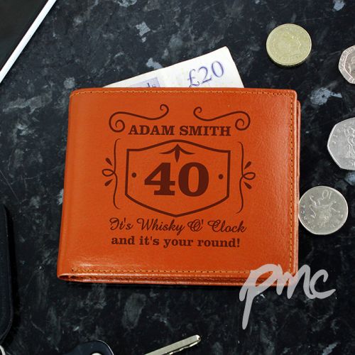Personalised Classic Whisky Tan Leather Wallet