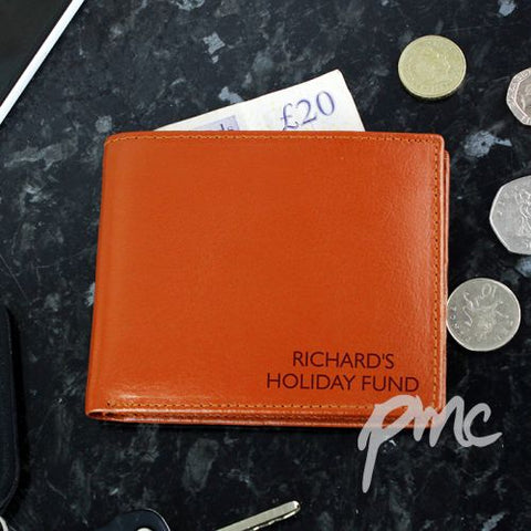Personalised Message Tan Leather Wallet