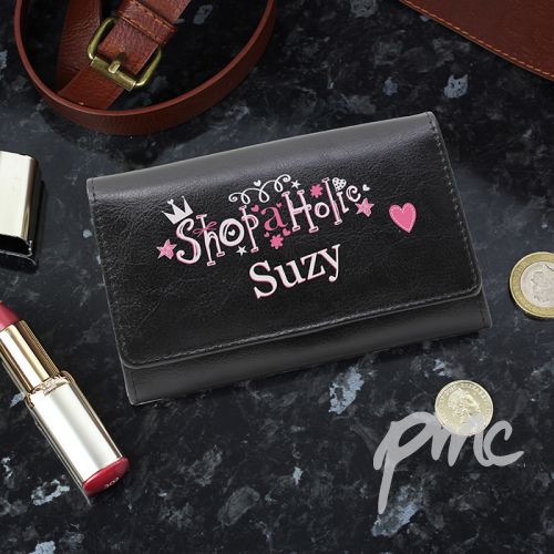 Personalised Black Shopaholic Purse