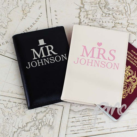 Personalised Mr & Mrs Passport Holders Set