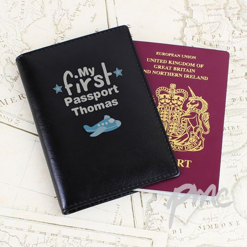 Personalised My First Black Passport Holder