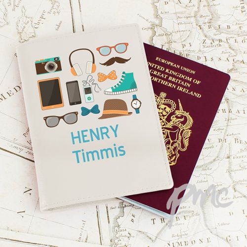 Personalised Male Essentials Cream Passport Holder