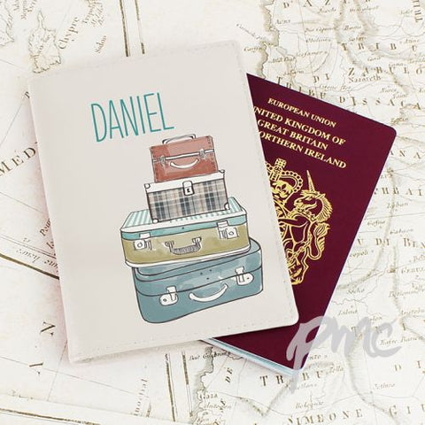 Personalised Suitcases Cream Passport Holder