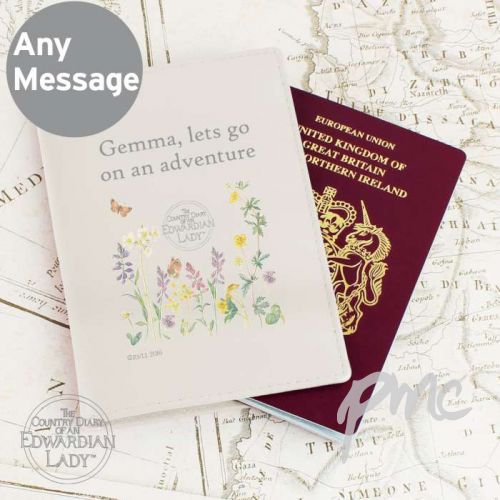Personalised Country Diary Wild Flowers Cream Passport Holder
