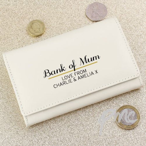 Personalised Classic Cream Leather Purse