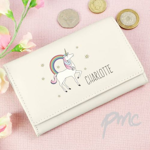Personalised Unicorn Cream Purse