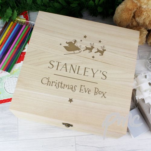 Personalised Large Wooden Christmas Eve Box